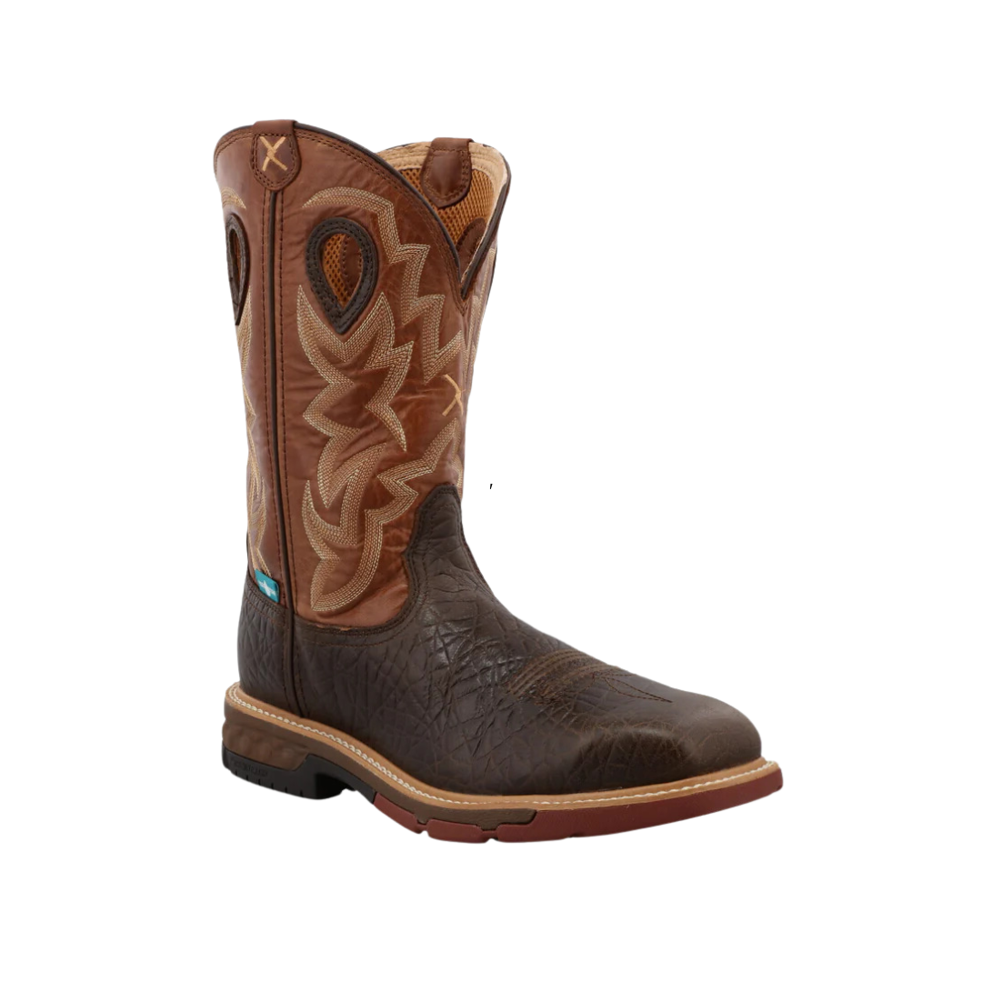 Twisted X Men's 12" Western Work Brown Boots