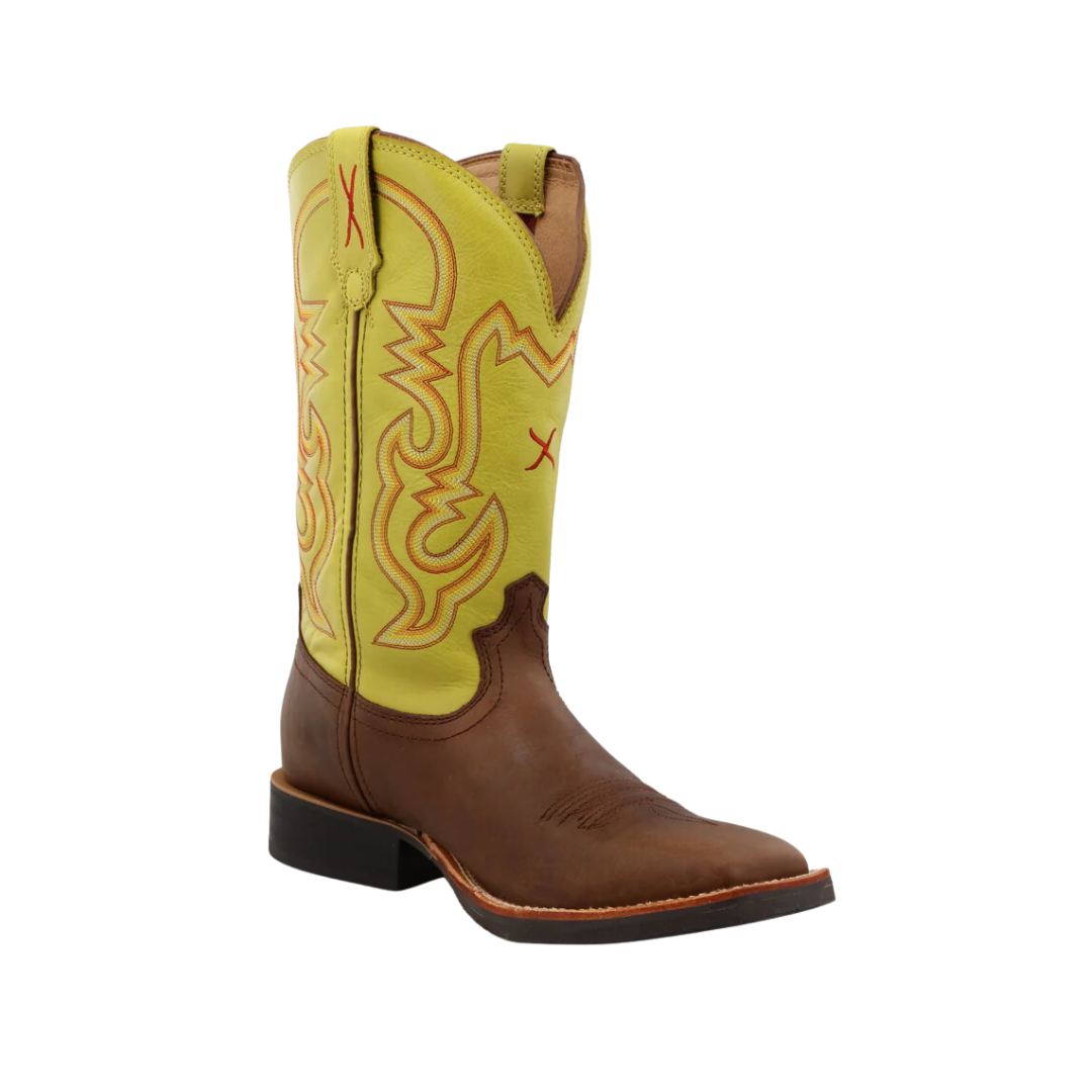 Twisted X Men's 12" Ruff Stock Western Peanut Lime Boots