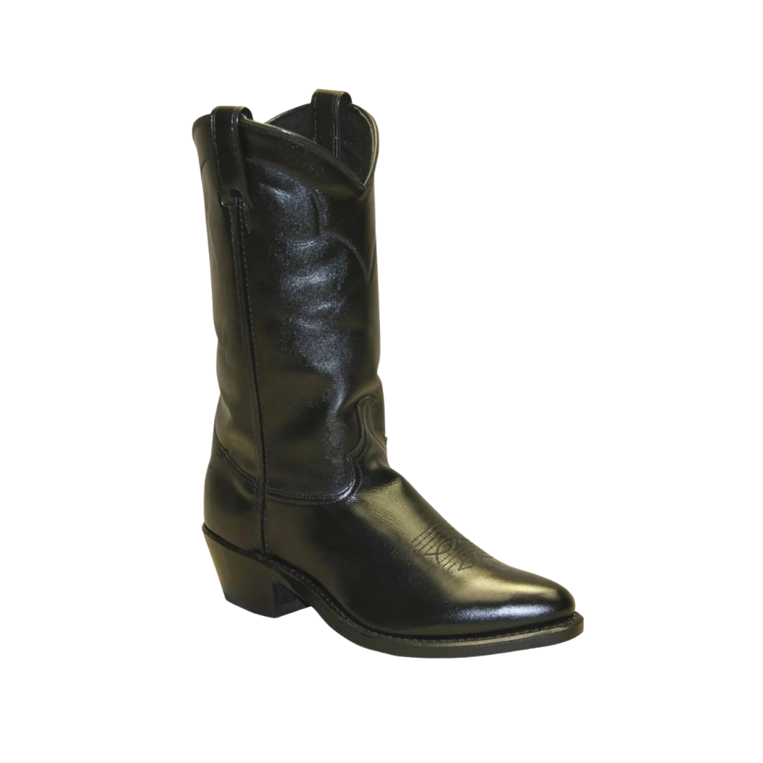 Abilene Men's Narrow Round Toe Cowhide Western Black Boots