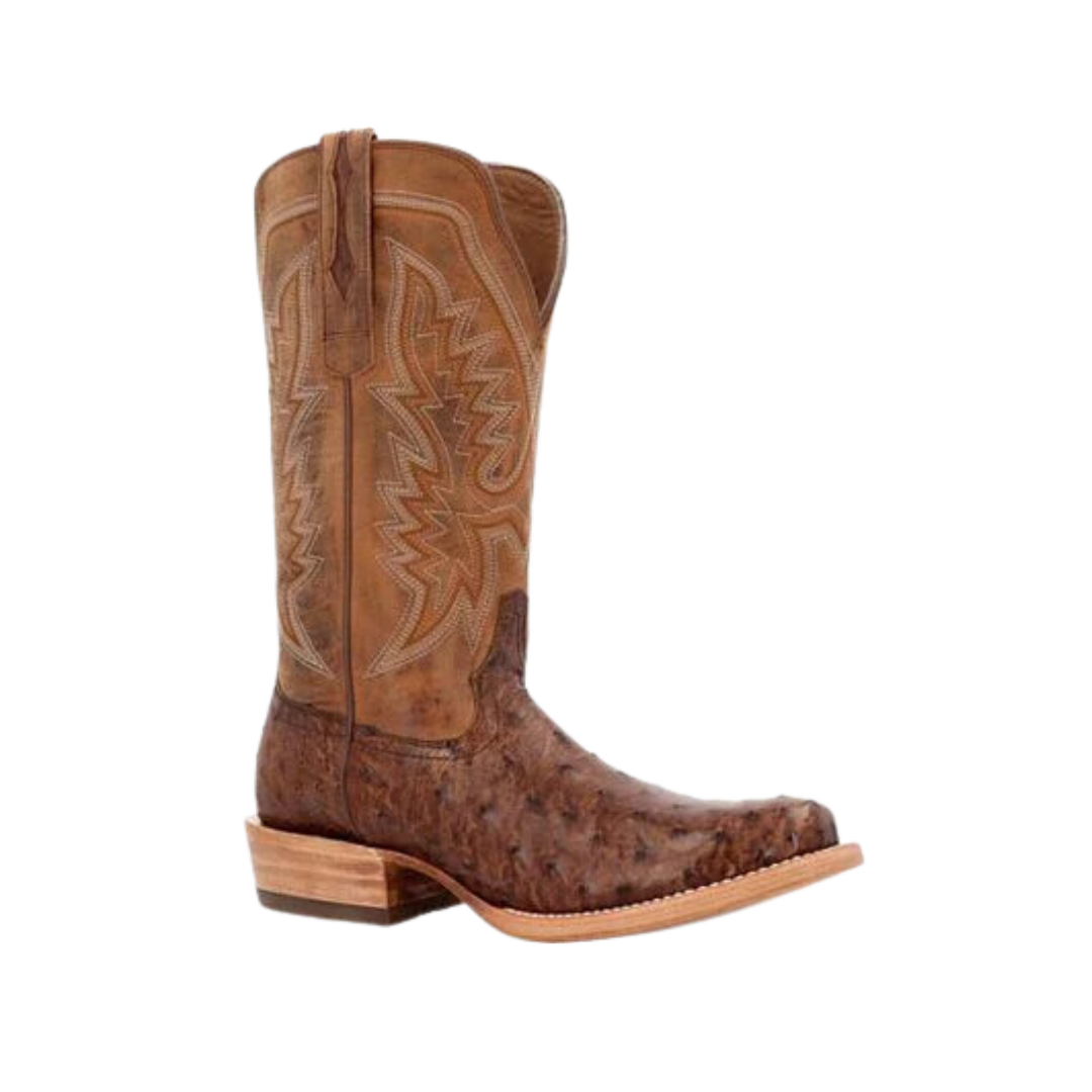 Rocky Boot Men's Durango Prca Collection Full Quill Ostrich Western Kango Tobacco And Rust Boot