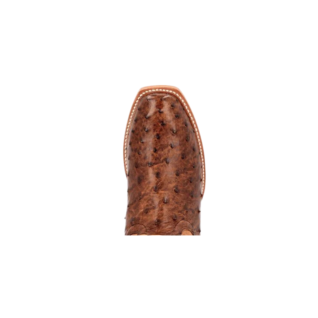 Rocky Boot Men's Durango Prca Collection Full Quill Ostrich Western Kango Tobacco And Rust Boot