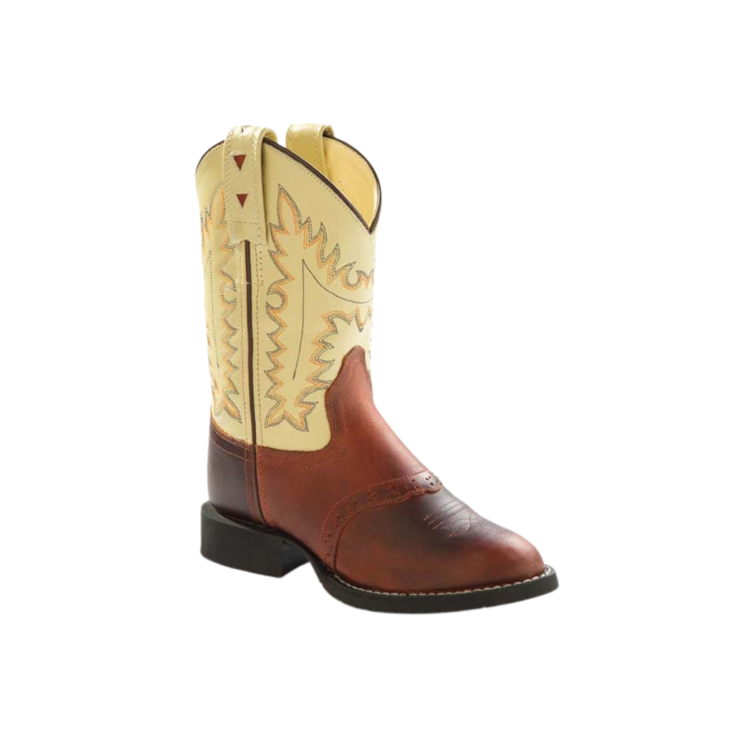 Old West Kid's Comfort Wear Western Rust Oyster Boots