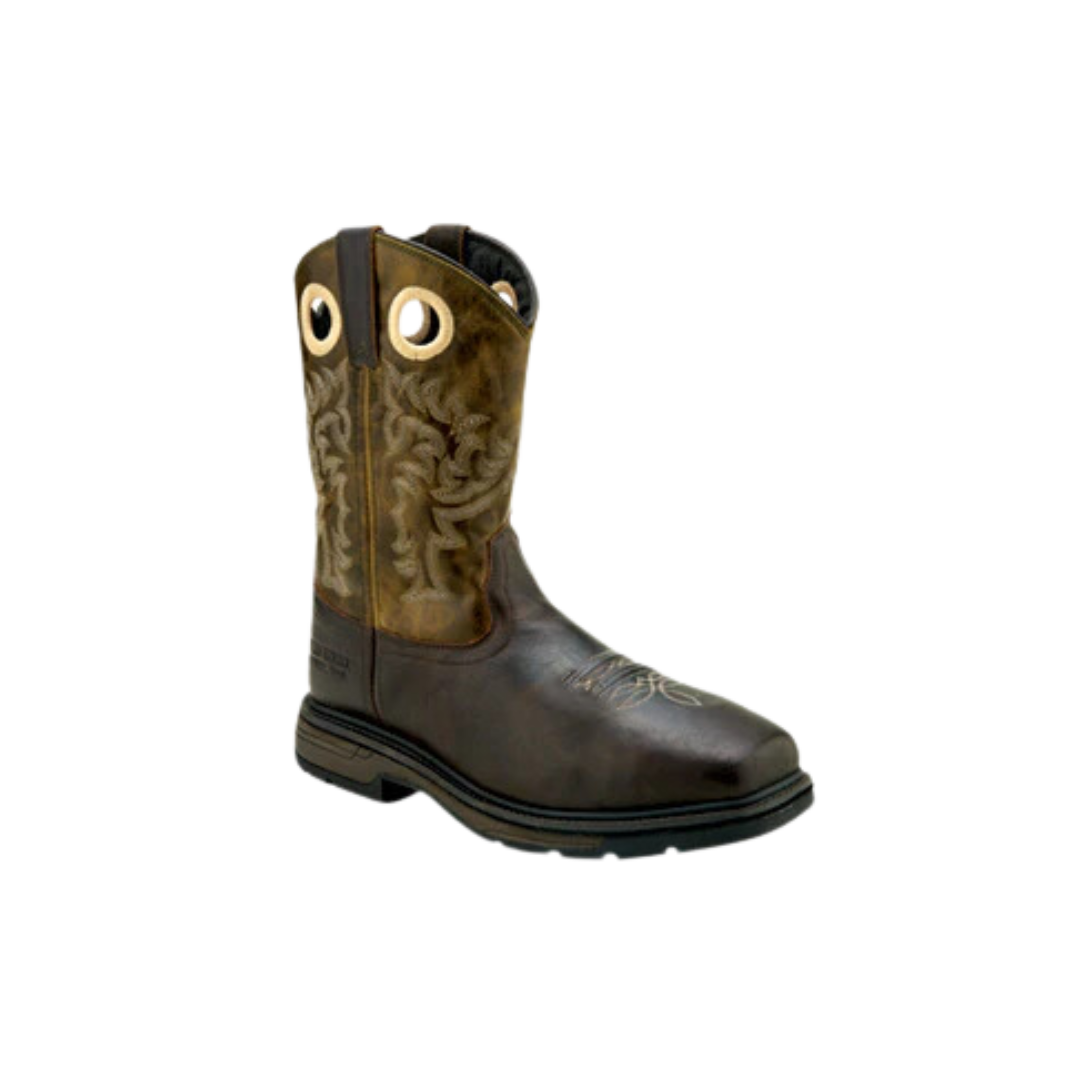 Old West Men's Work Dark Brown Boots