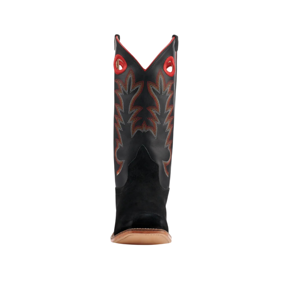 Old West Youth Boy's Medium Square Suede Black Boots