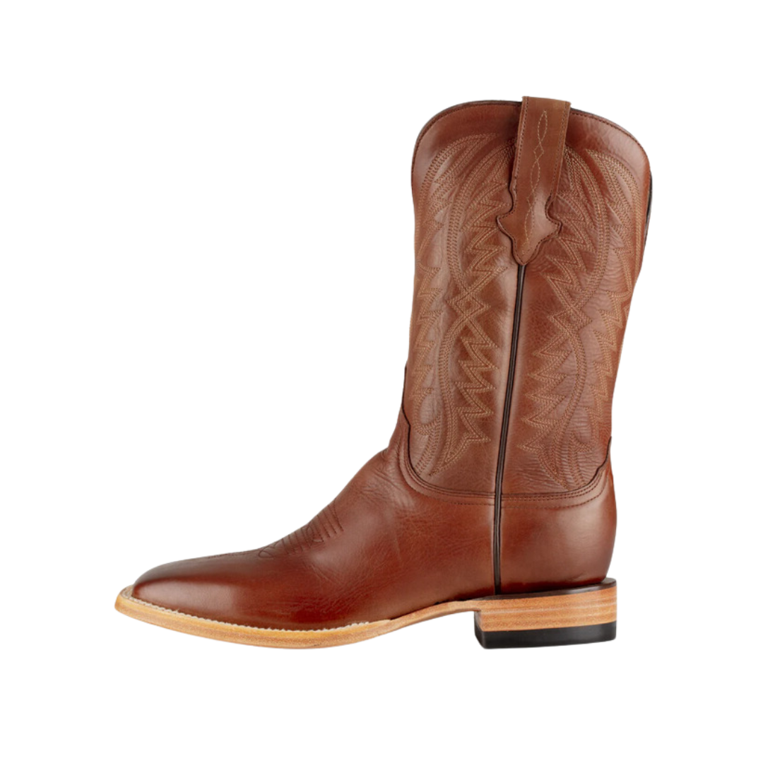 Resistol Men's Harman Western Square Toe Vino Brown Boots