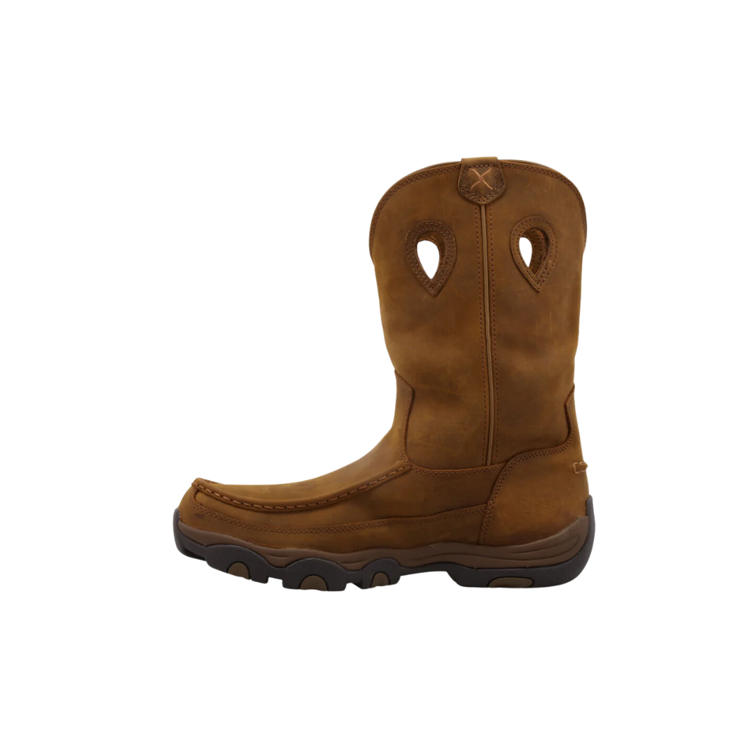 Twisted Men's 11 Pull On Hiker Distressed Saddle & Saddle Boots
