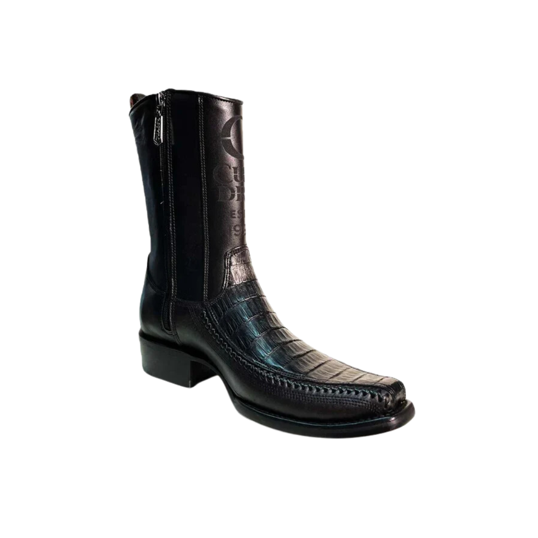 Cuadra Men's Fuscus Cola Belly Plunge Caiman Black Boots