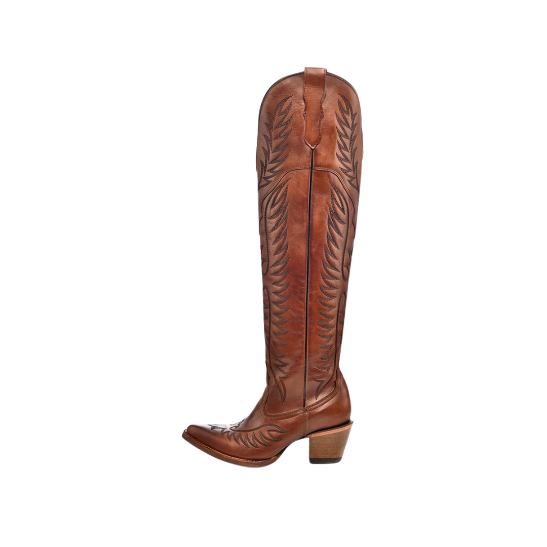 Corral Women's Embroidery Toe Tall Top Cowboy Cognac Boots