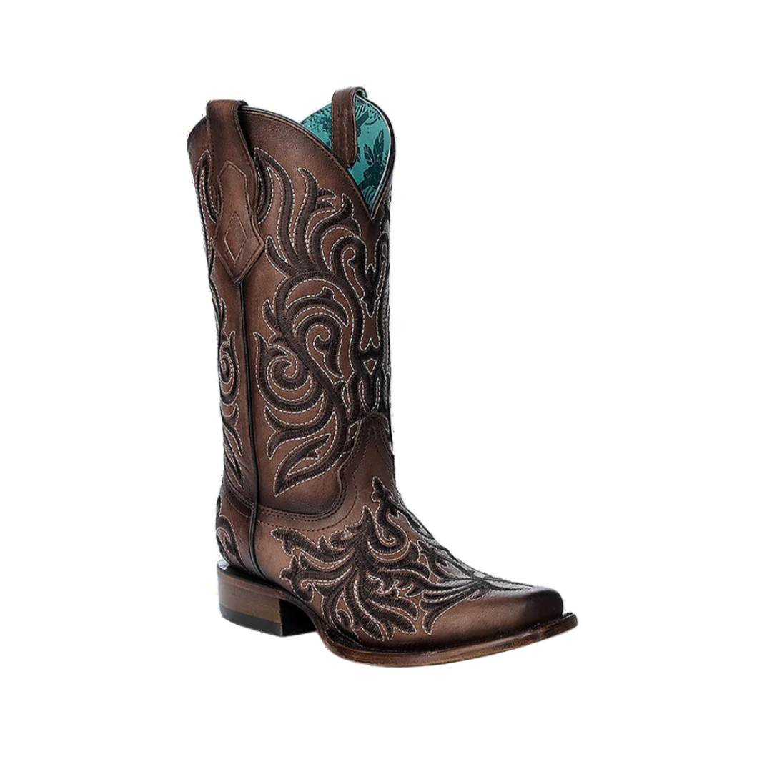Corral Women's Embroidery Square Toe Brown Boots