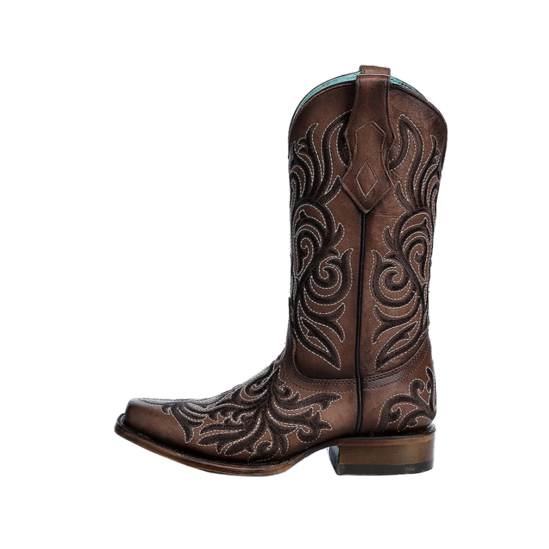 Corral Women's Embroidery Square Toe Brown Boots