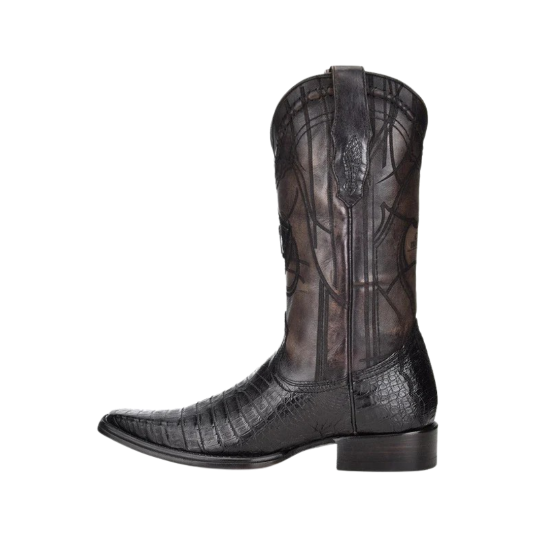 Cuadra Men's Exotic Caiman Fuscus Black Boots