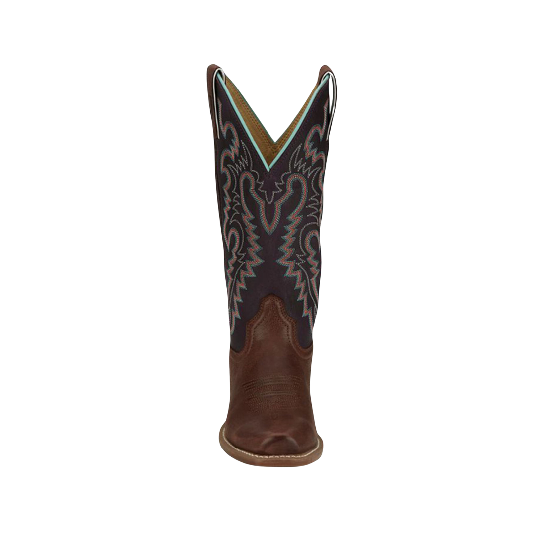 Justin Women's Tall Western Square Dark Brown Boots