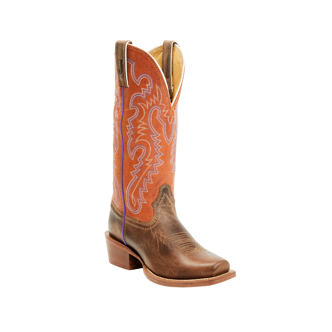 Justin Women's New Golden Western Square Tan Boots