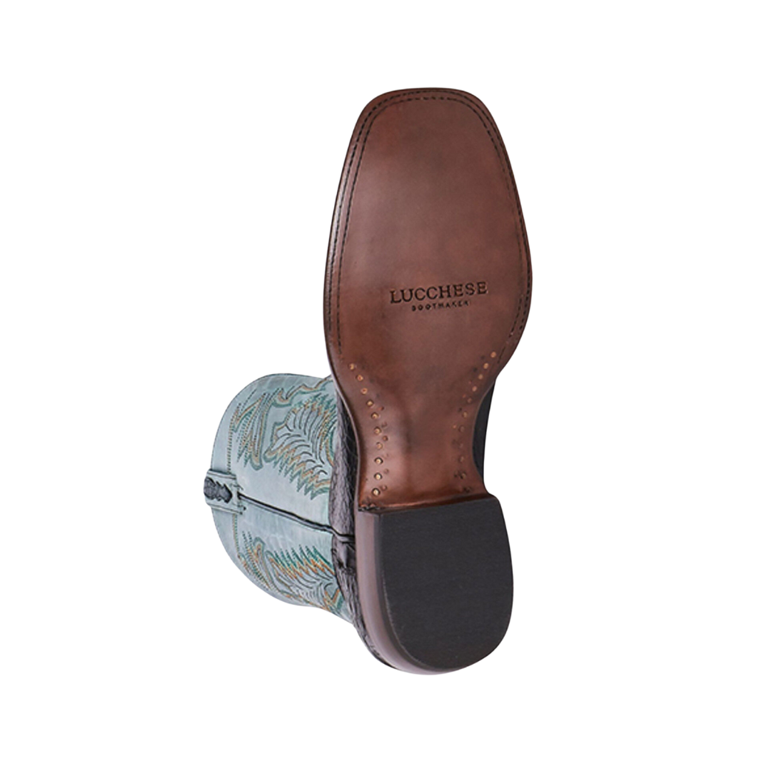 Lucchese Men's Caiman Goat Black Blue Boots
