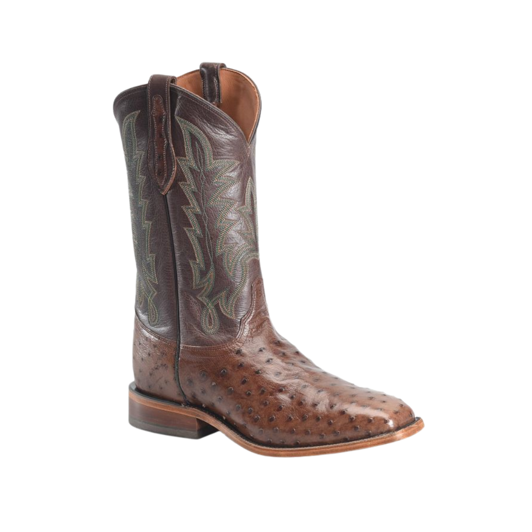 Justin Men's Rancher 12 Ostrich Cowboy Kango Tobac Boots