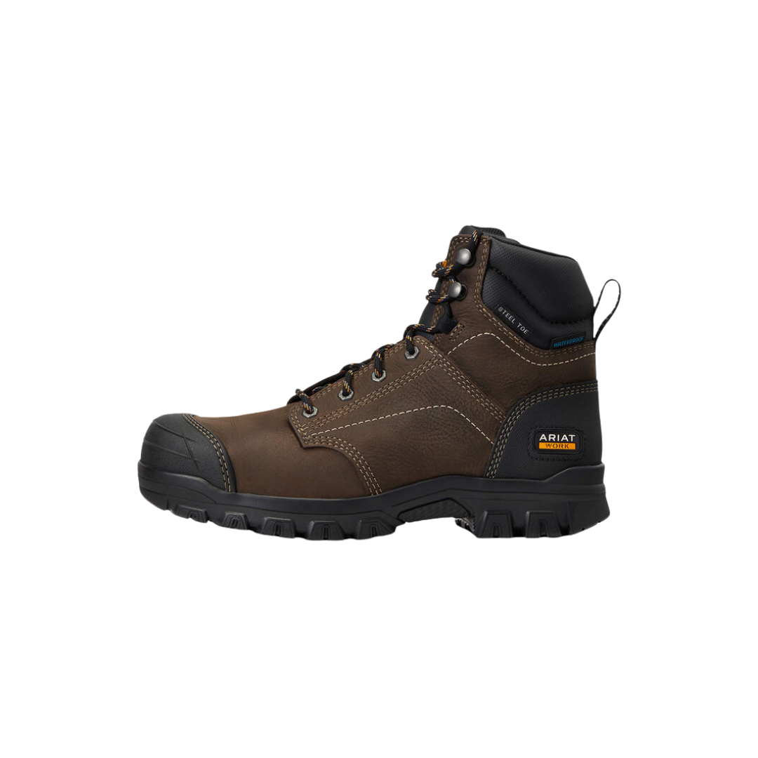 Ariat Women's Treadfast 6" Waterproof Steel Toe Dark Brown Work Boots