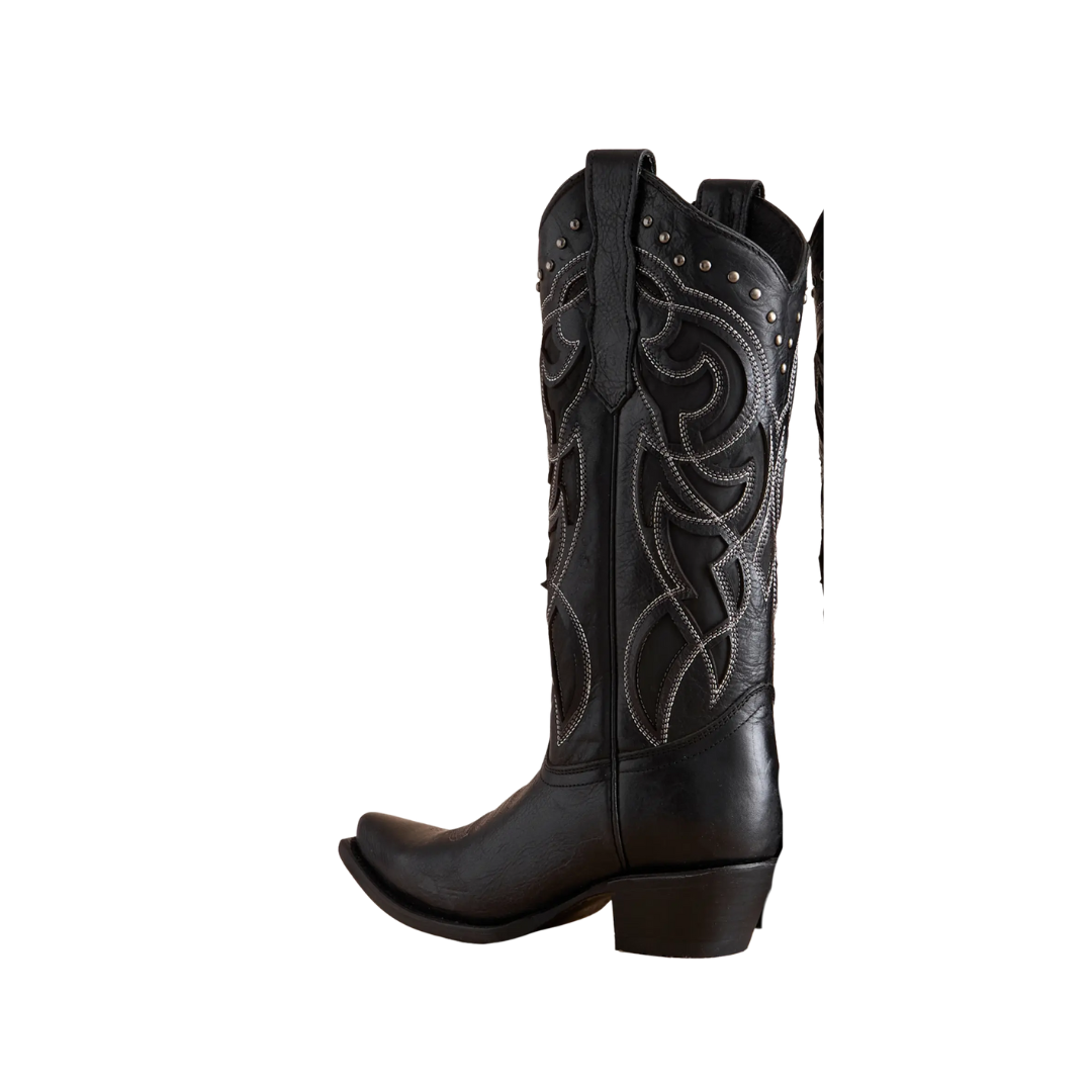 Circle G Women's Studded Leather Black Boots