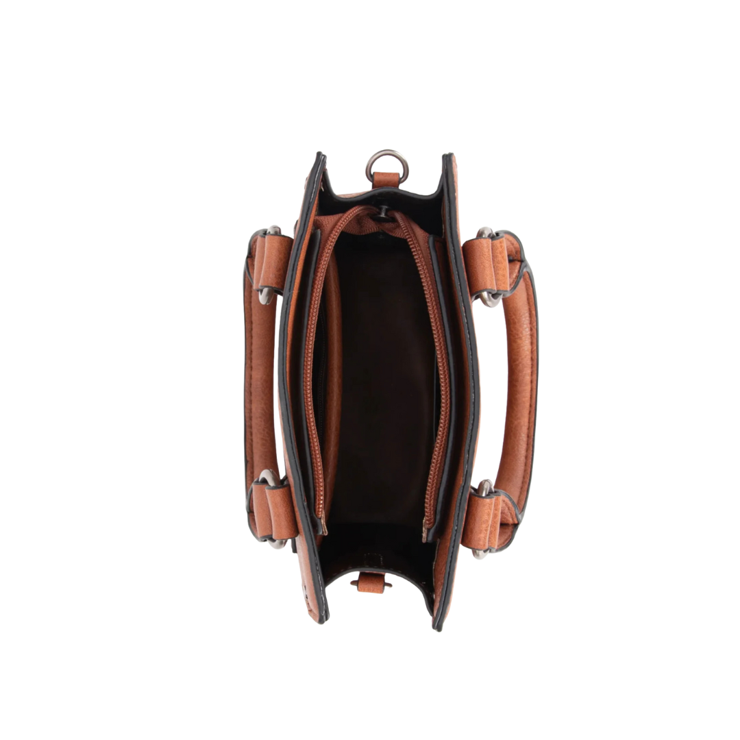 Wrangler Women's Leather Handbag Brown Tote