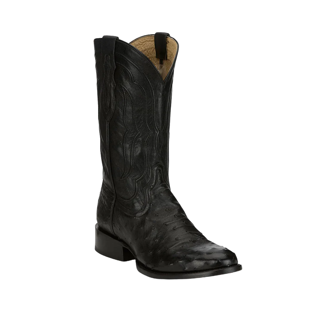 Tony Lama Men's Zony Ostrich Leather Black Boots
