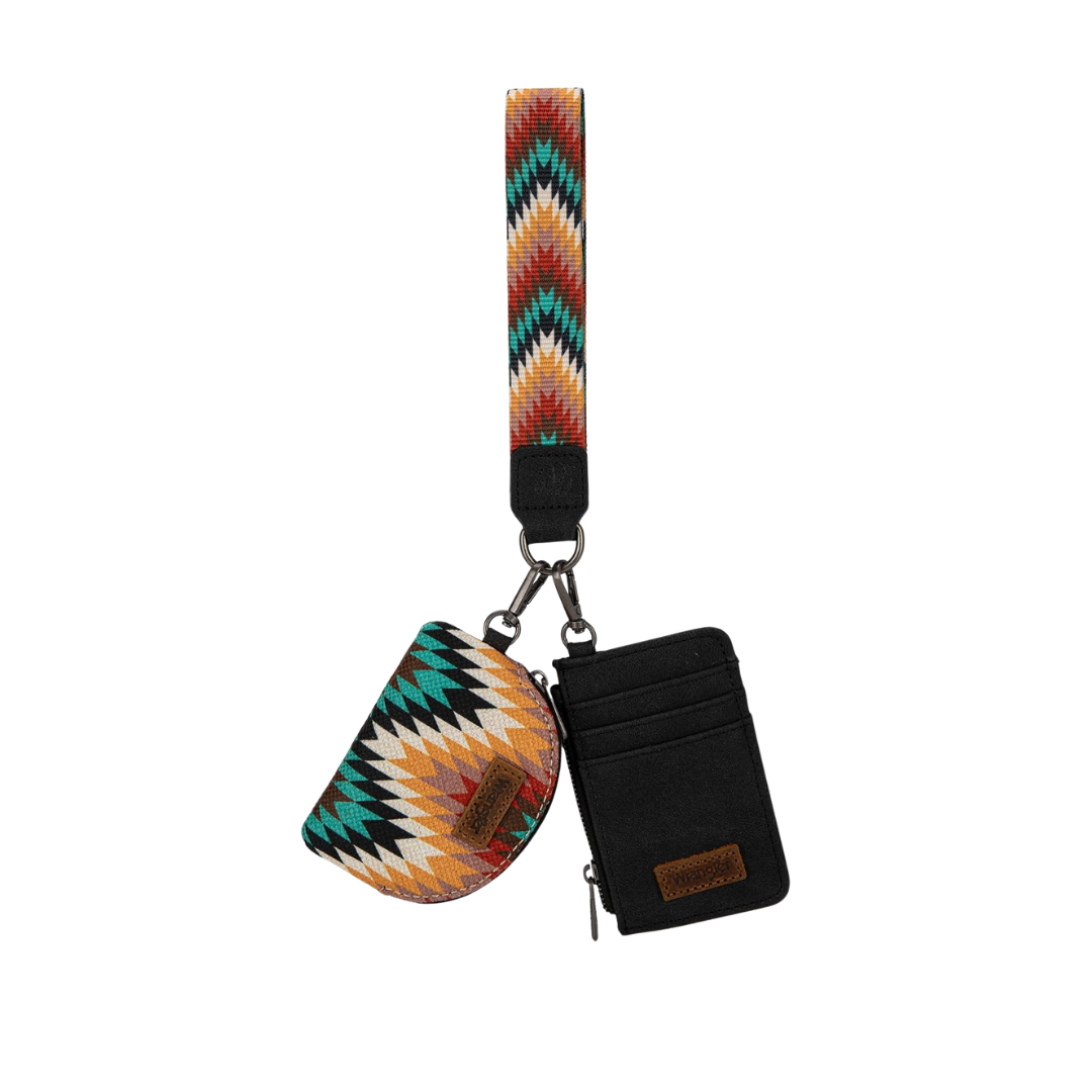 Wrangler Women's Aztec Keychain Black Wallet