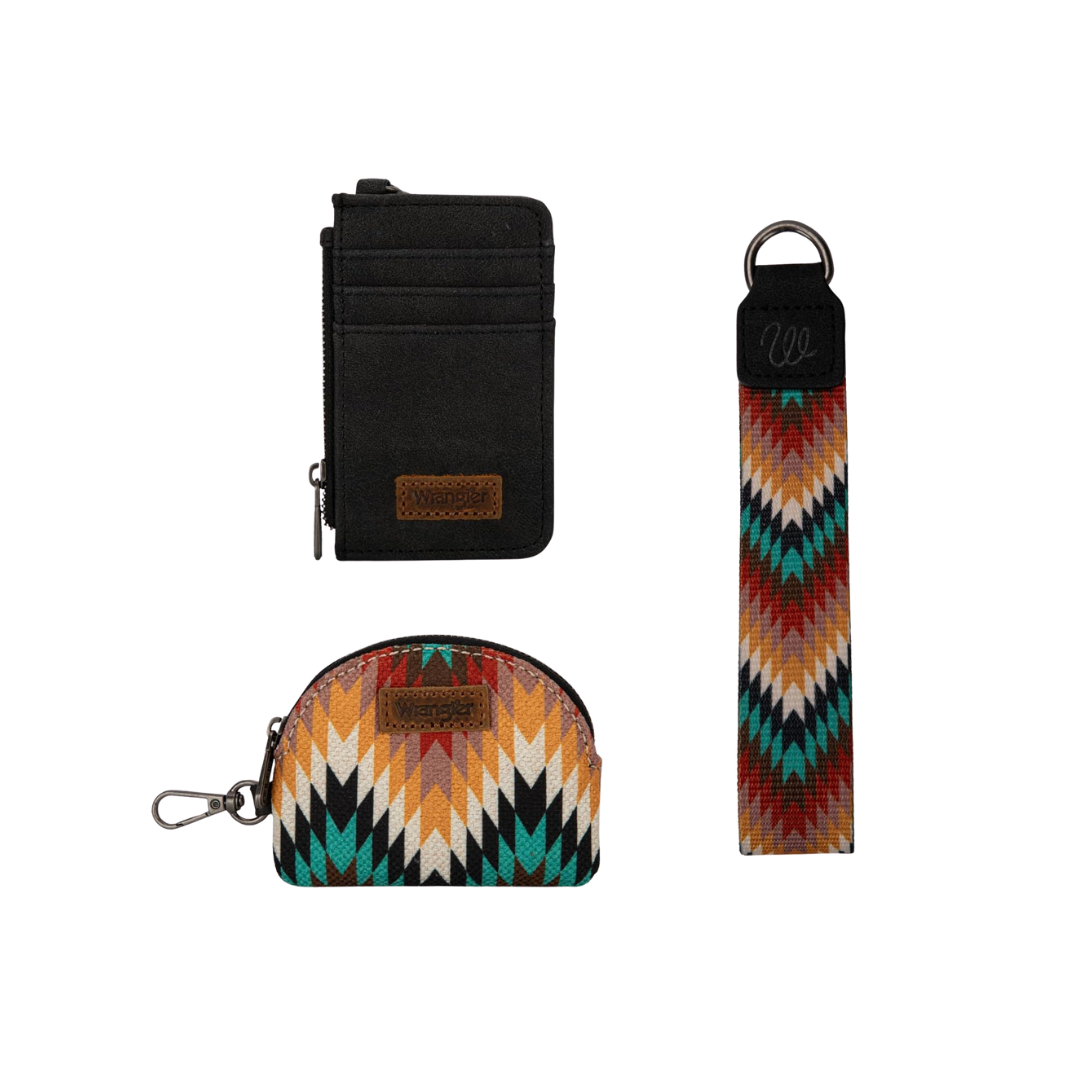Wrangler Women's Aztec Keychain Black Wallet