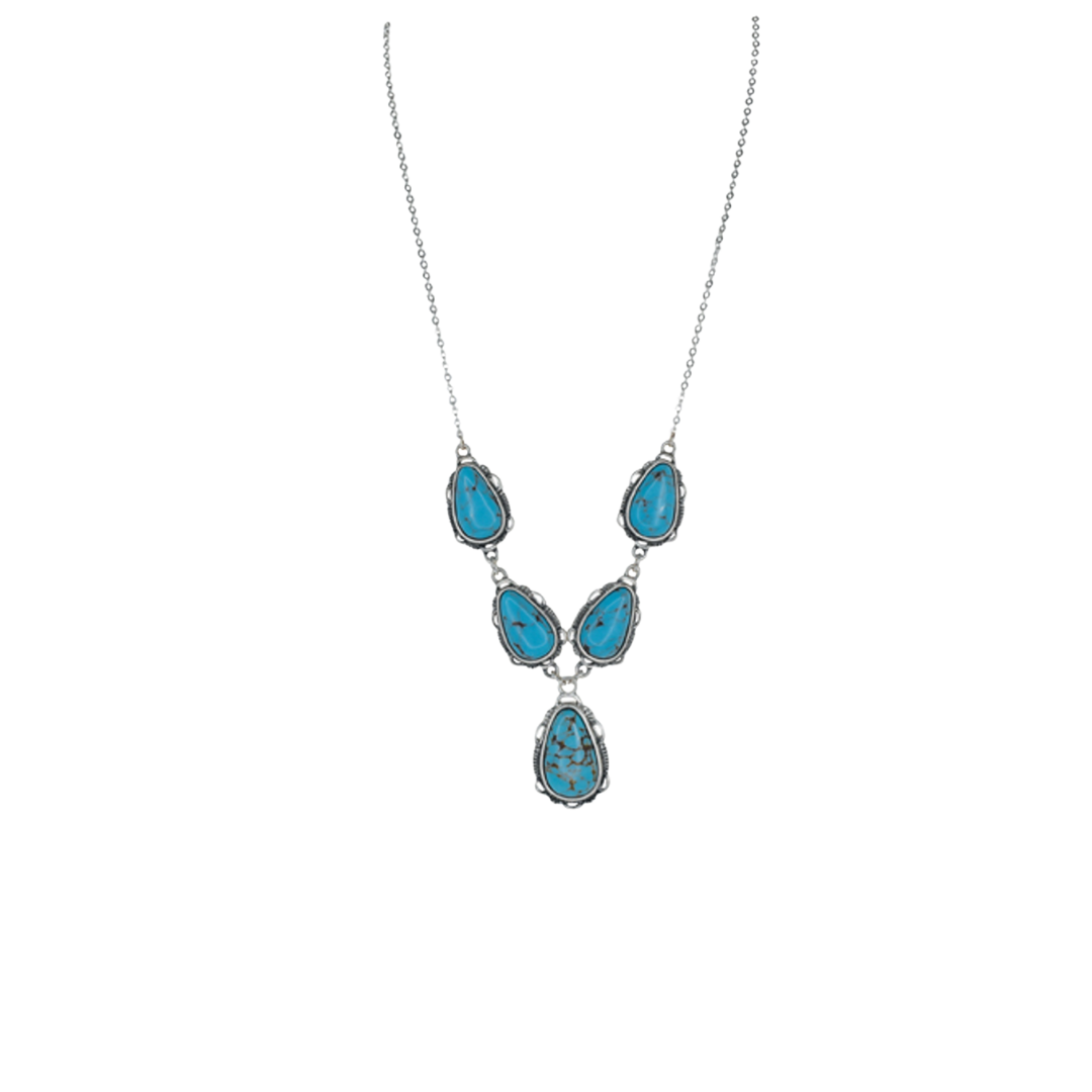 Justin Women's Teardrop Stone Turquoise Necklace