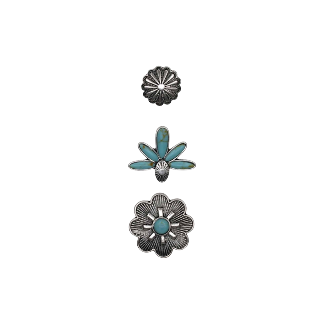 Justin Women's Flower Turquoise Hat Pins