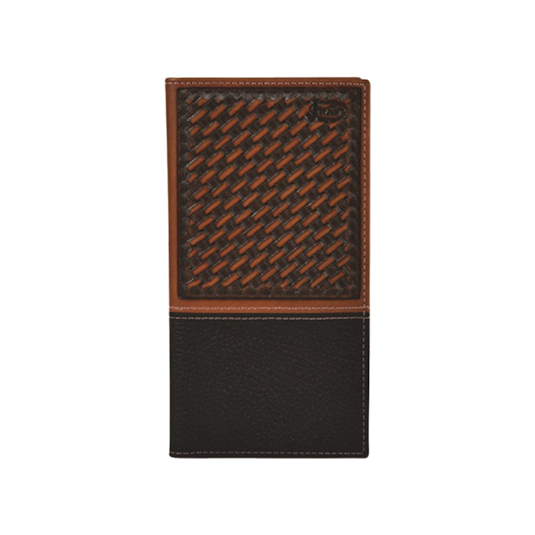 Justin Men's Rodeo Basketweave Brown Wallet