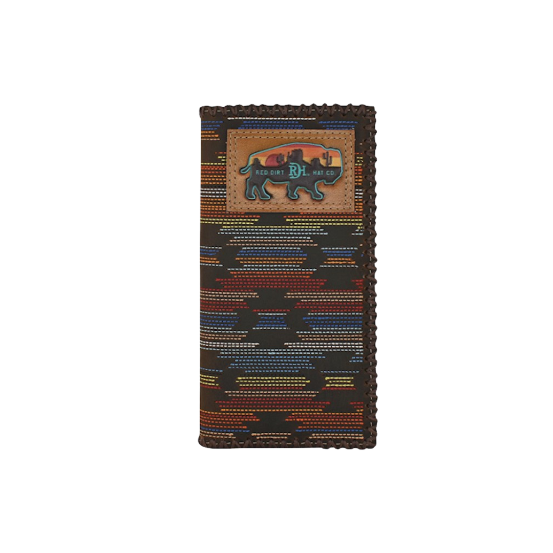 Red Dirt Hat Men's Rodeo Stiched Serape Brown Wallet