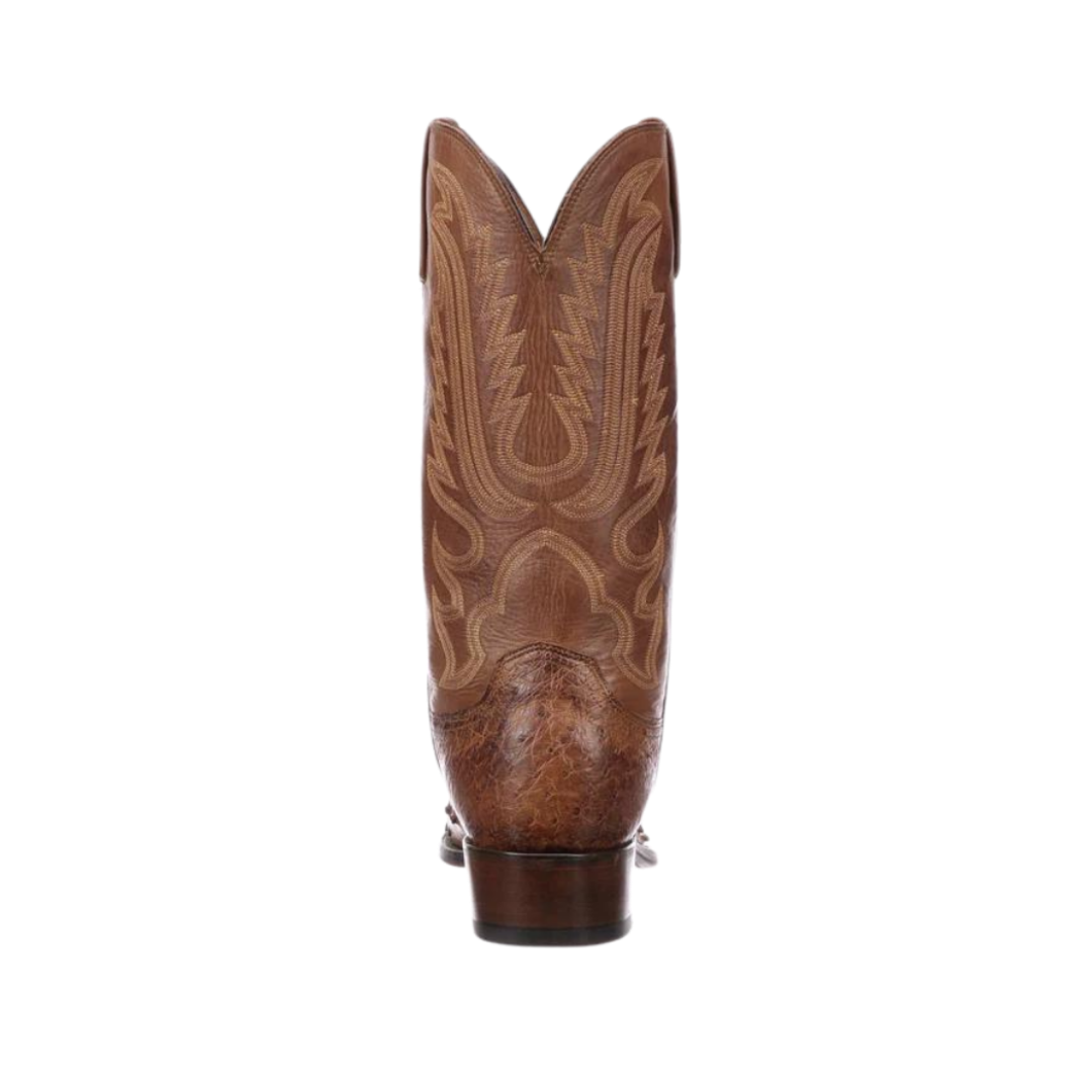 Lucchese Men’s Luke Full Quill Ostrich Brown Boots