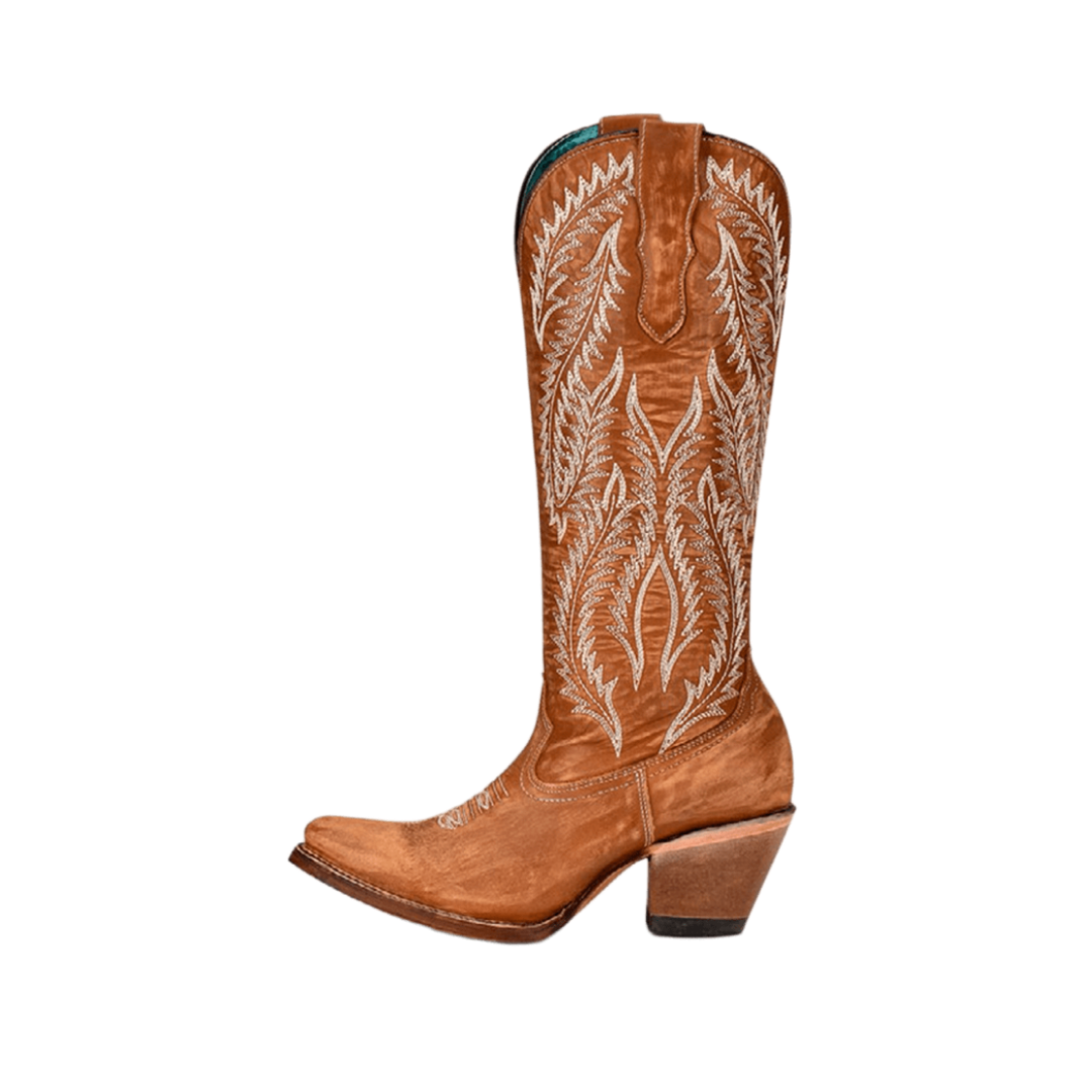 Corral Women's Golden Embroidered Light Brown Boots