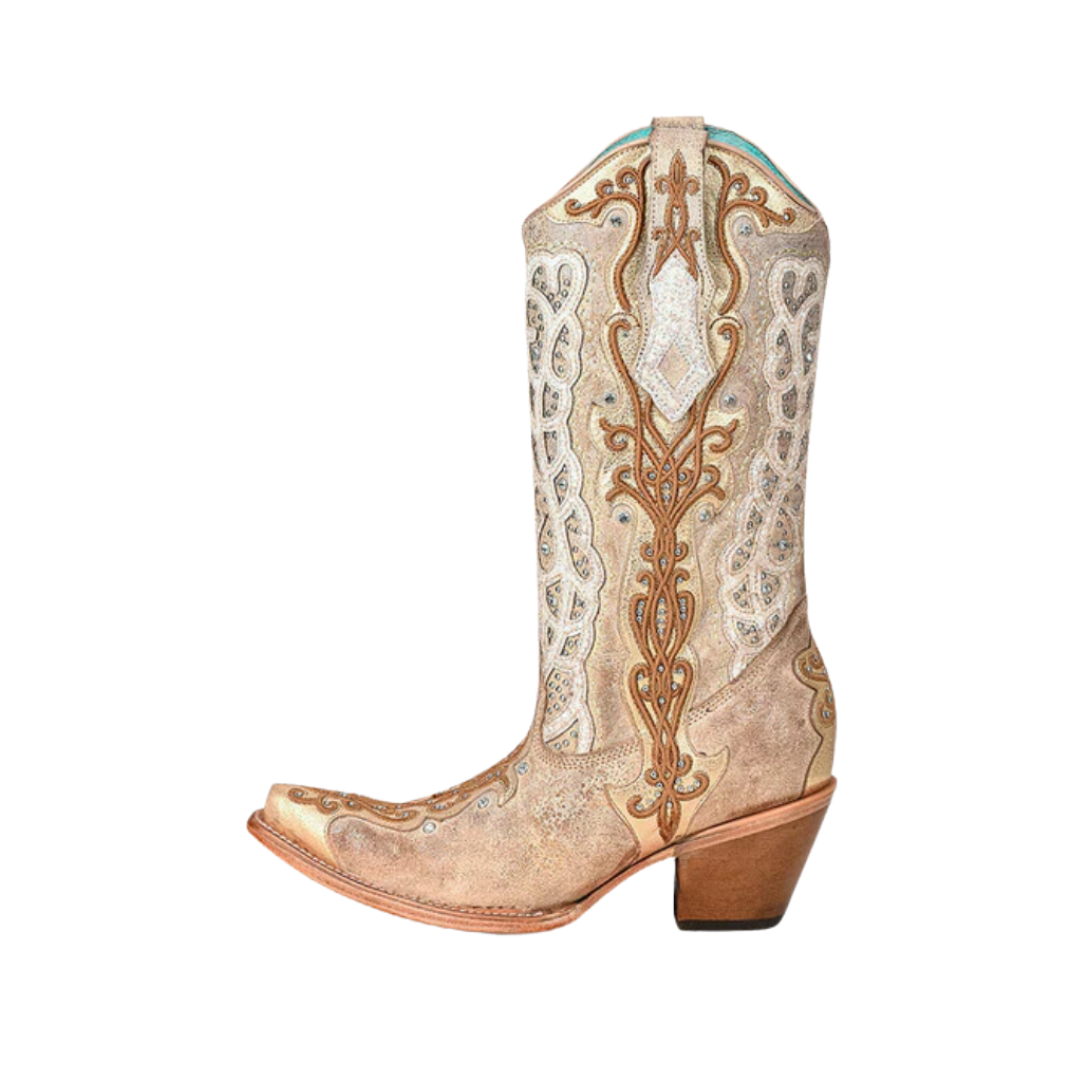 Corral Women's Overlay Embroidered Light Brown Boots