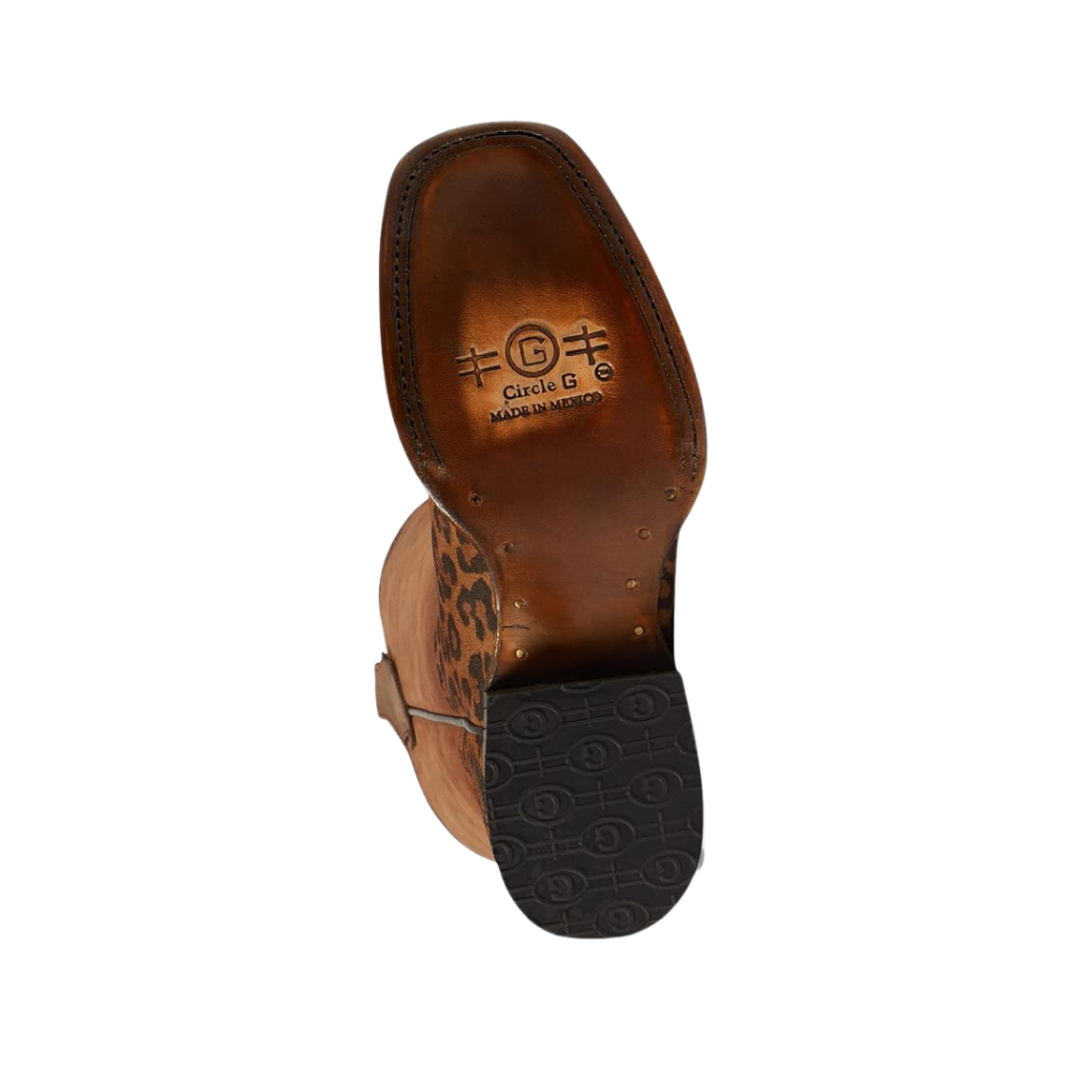 Corral Youth Unisex Leopard Foot Shaft Saddle Brown Boots