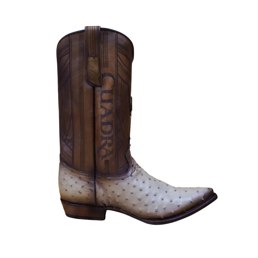 Cuadra Men's Ostrich Laser Embroidery Flame Orix Boots