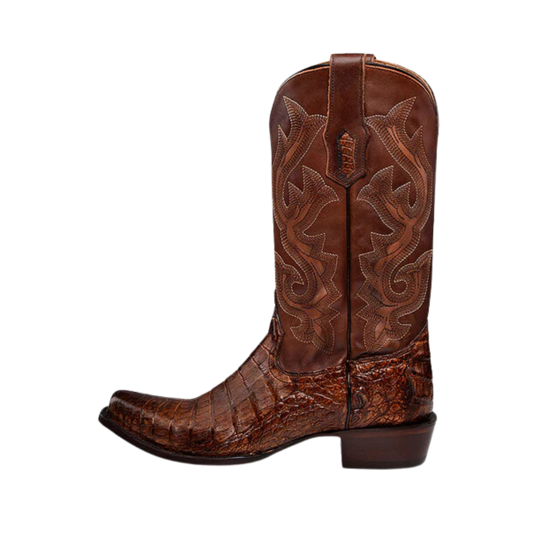 Corral Men's Cowboy Embroidery Caiman Narrow Honey Brown Boots