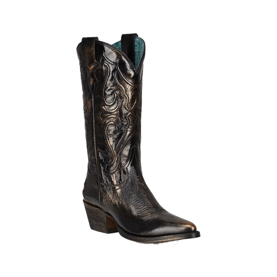 Corral Women's Bronze Embroidery Western Black Boots