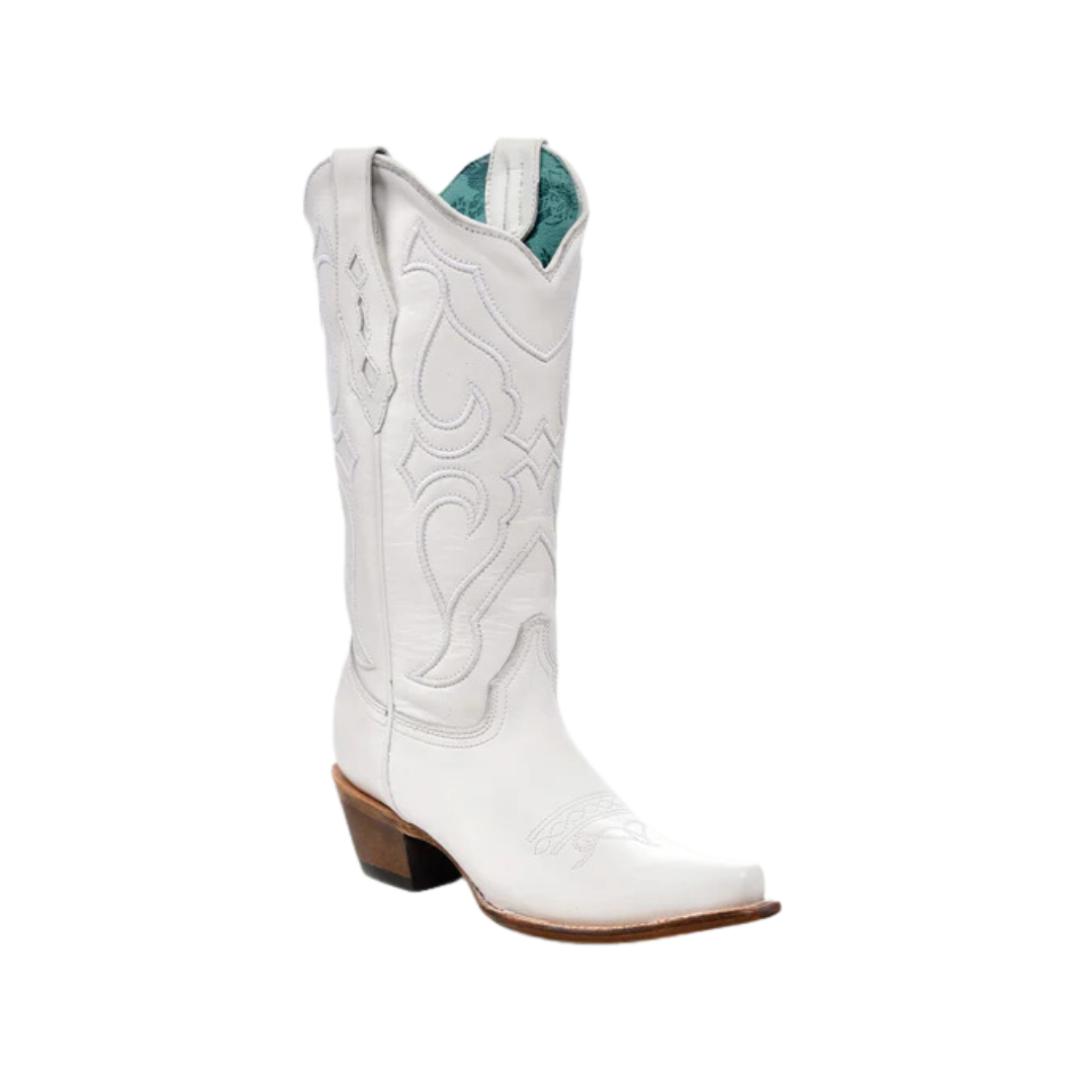Corral Women's Embroidery Snip White Boots