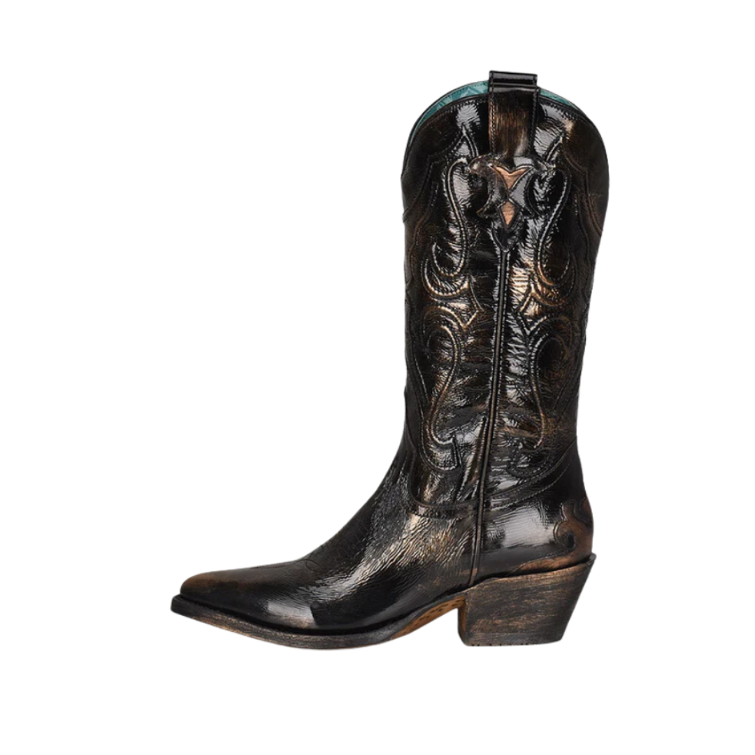 Corral Women's Bronze Embroidery Western Black Boots