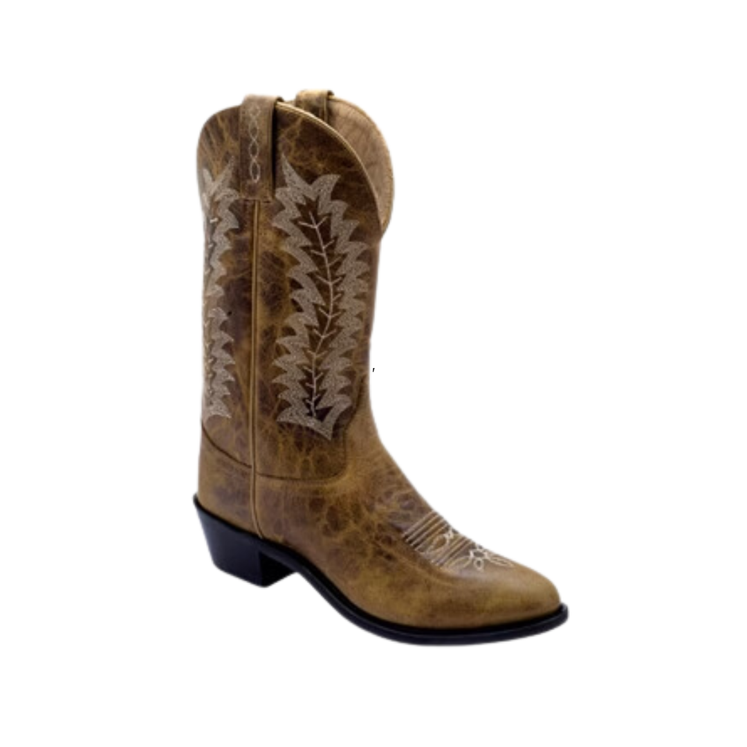 Old West Men's Western Burnt Tan Leather Cowboy Boots