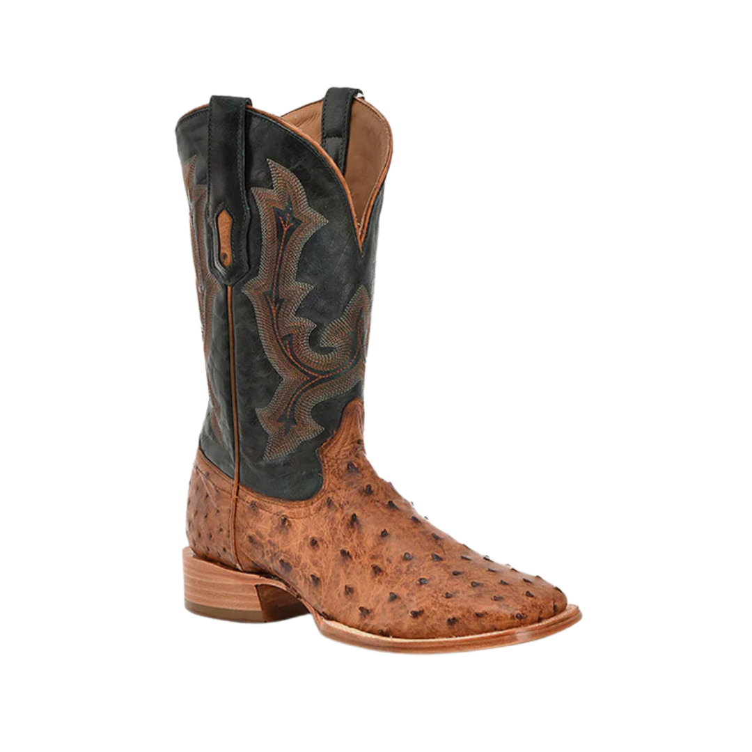 Corral Men's Embroidery Ostrich Tan Olive Boots
