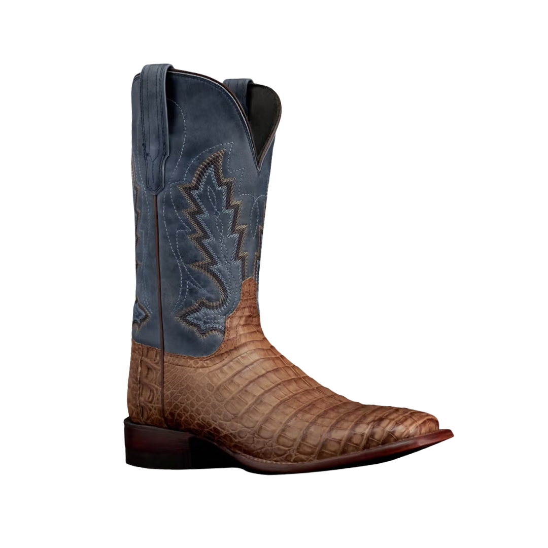 Tecovas Men's William Caiman Toffee Navy Boots