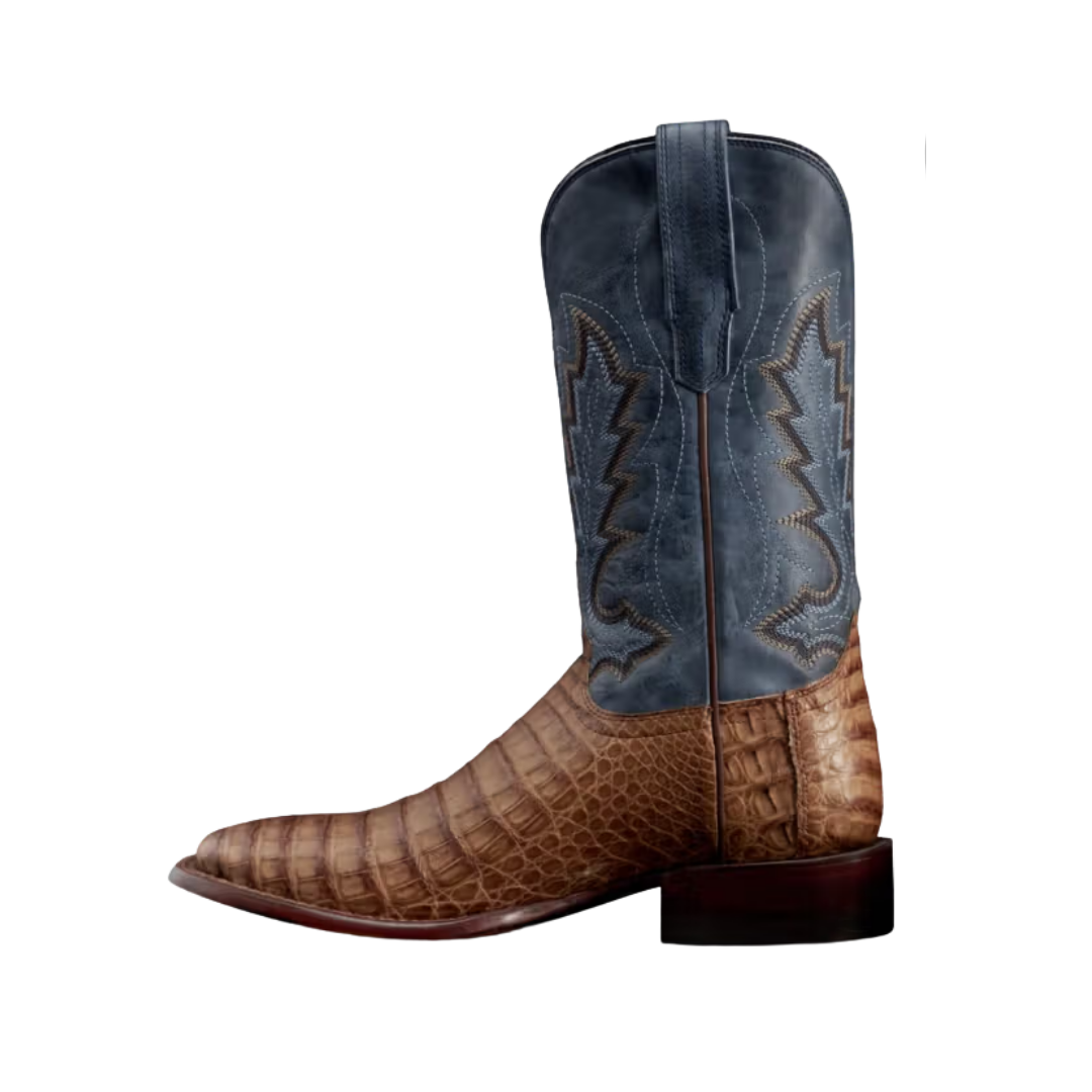 Tecovas Men's William Caiman Toffee Navy Boots