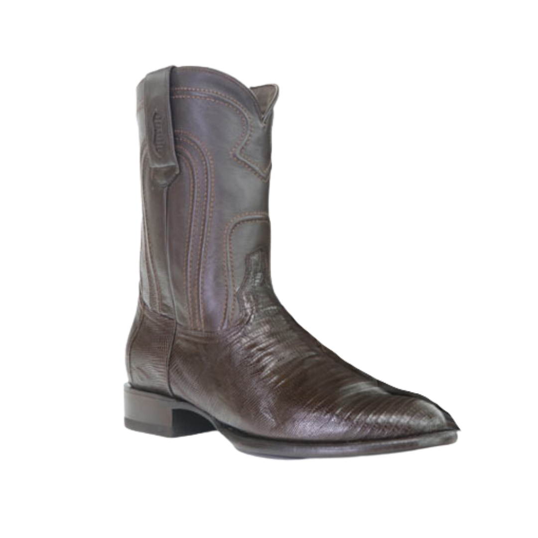 Los Altos Men's Genuine Lizard Zip Brown Boot