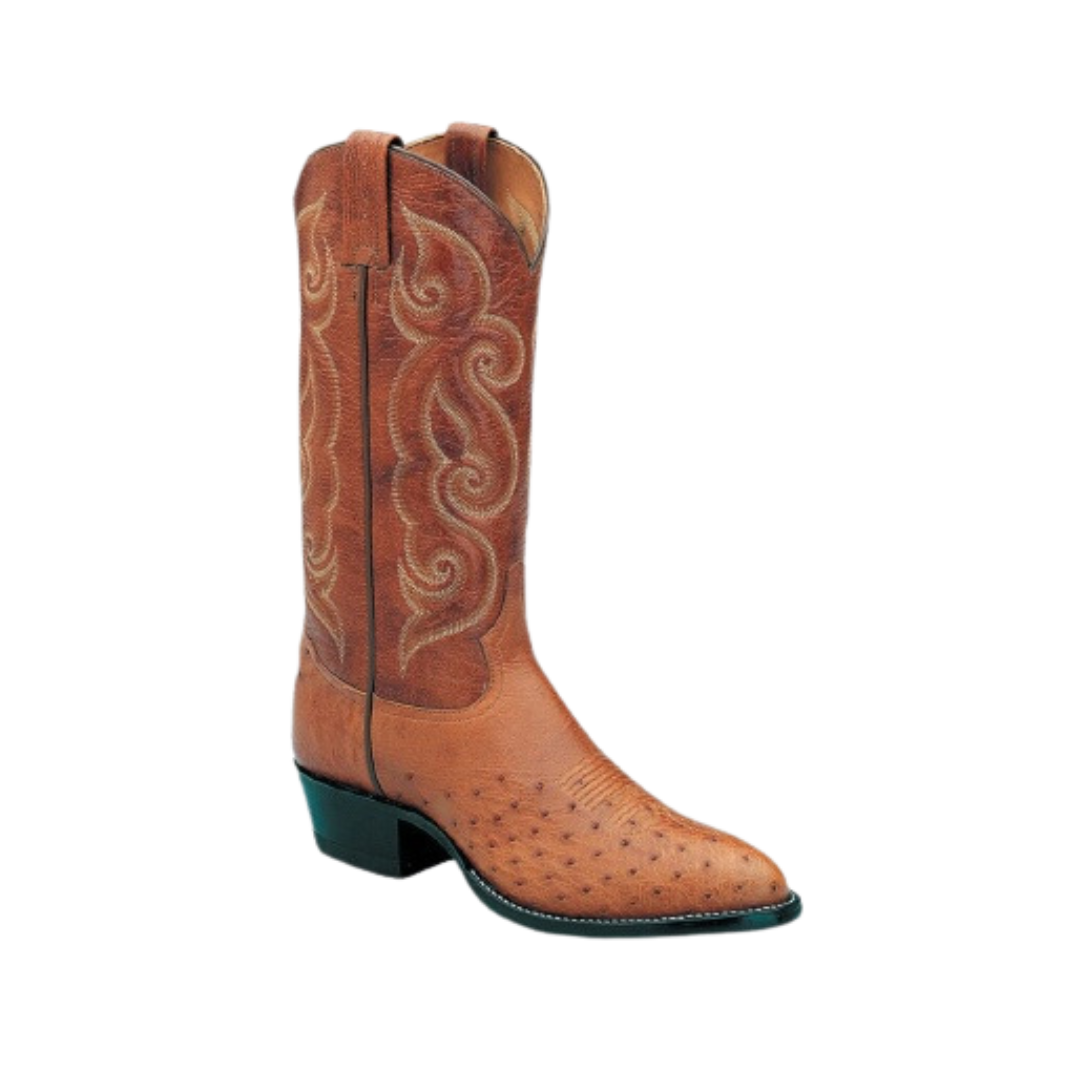 Tony Lama Men s Exotic Collection Western Smooth Ostrich Leather Peanut Brittle Boots