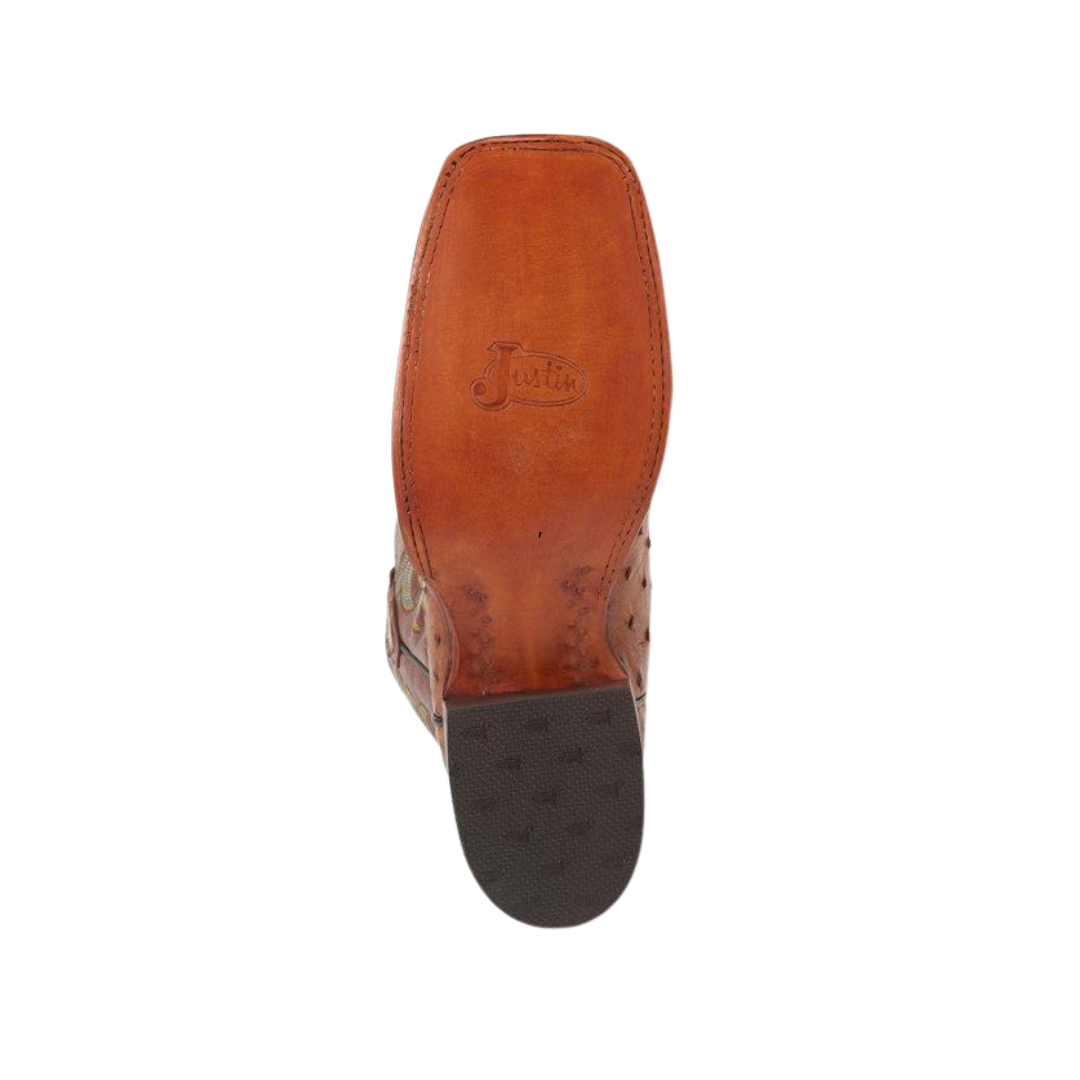 Justin Men's Truman Ostrich Square Brown Boots