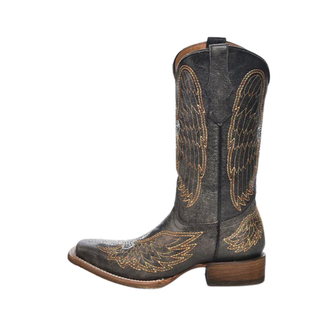 Corral Kid's Teens Cross And Wings Gray Boots