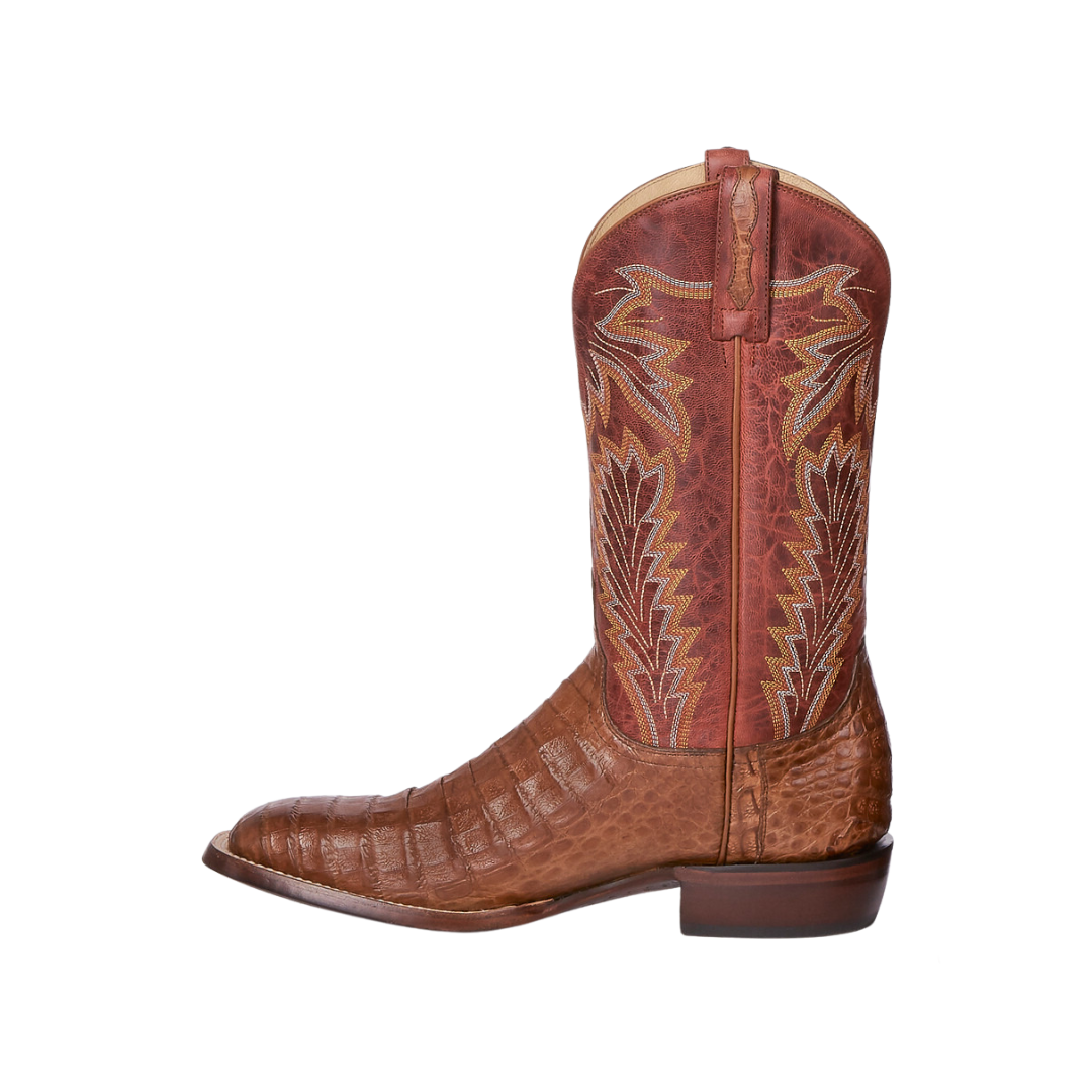 Lucchese Unisex Charles Horseman Caiman Belly Brown Boots
