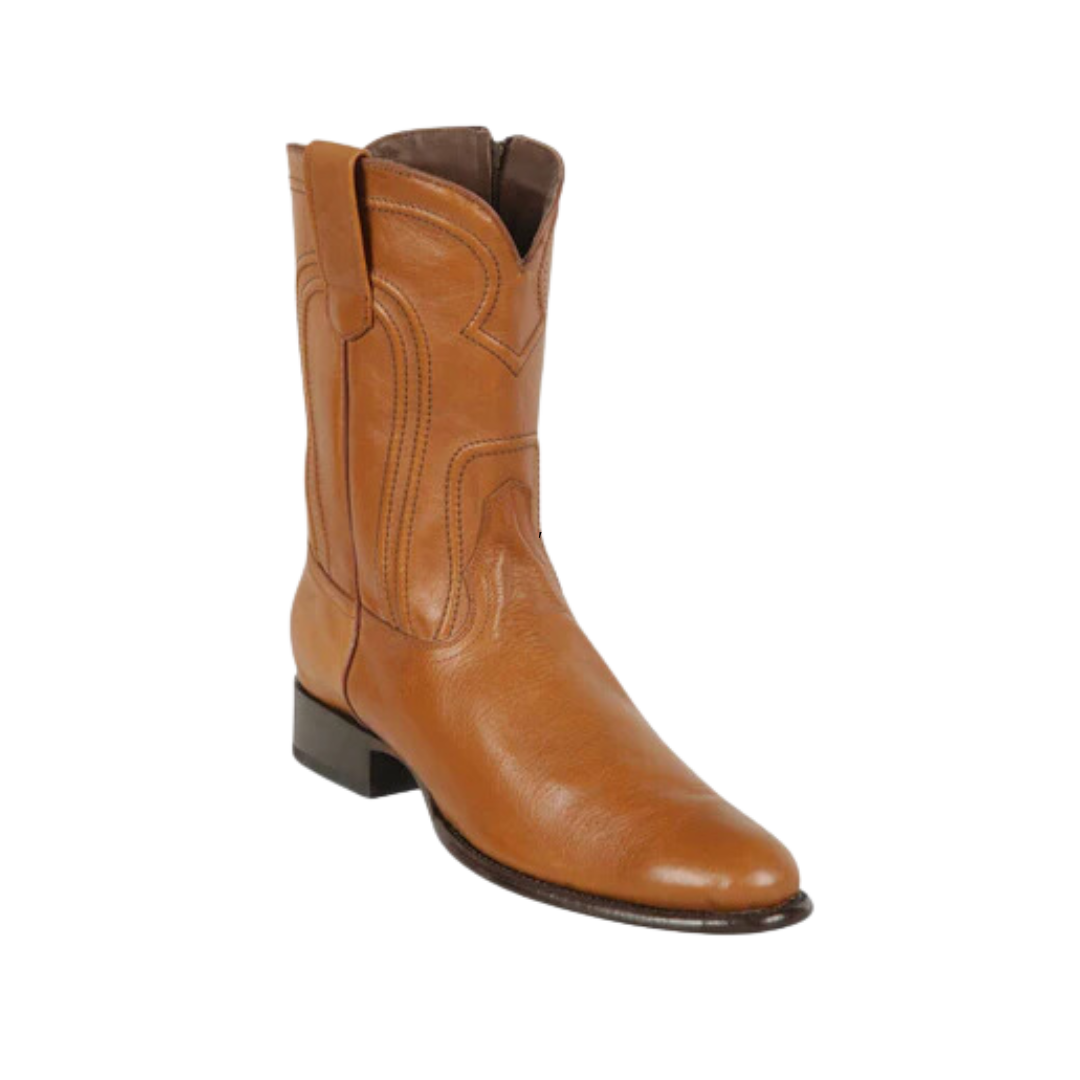 Los Altos Men's Honey Leather Roper Toe Light Brown Boots