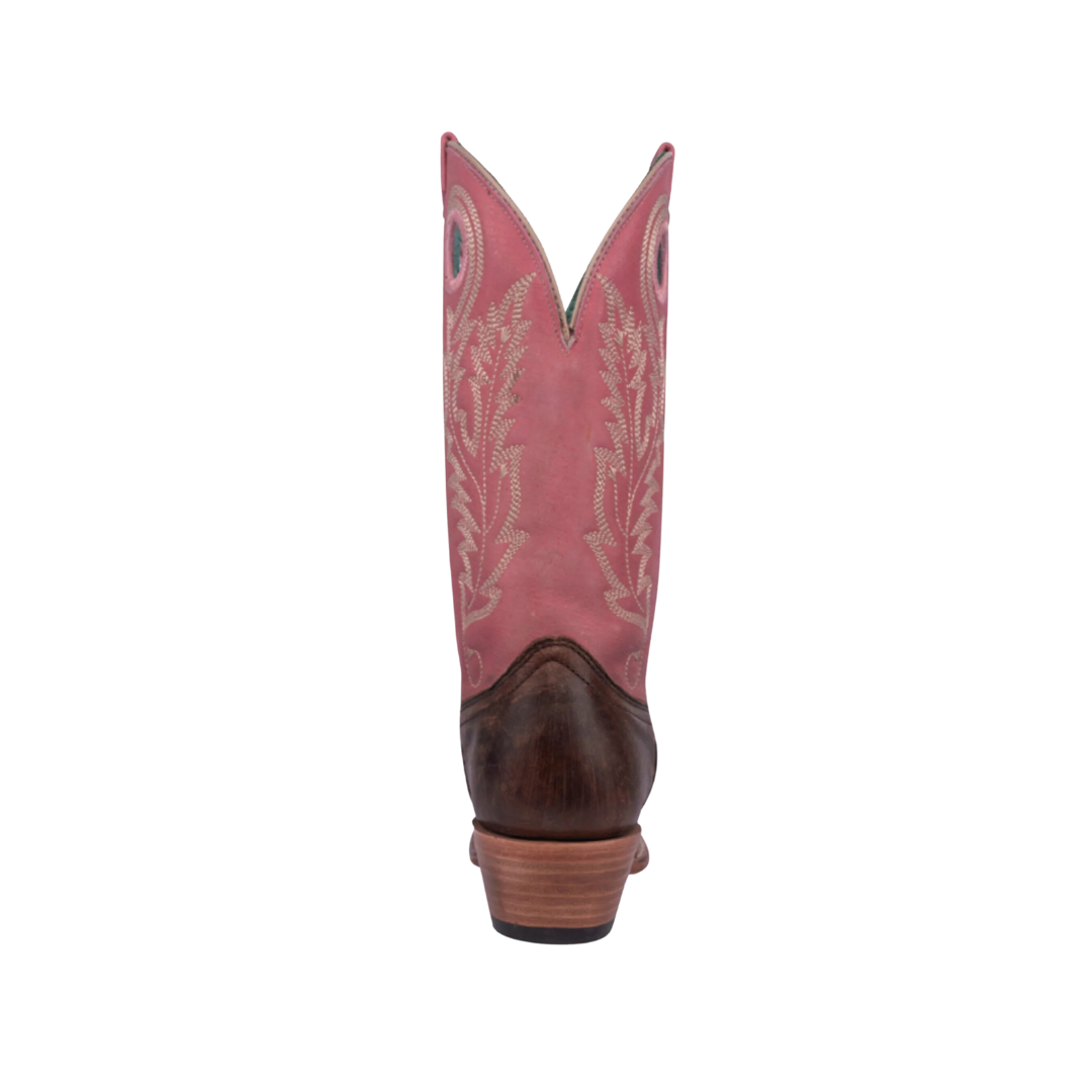 Corral Women's Embroidery Square Toe Western Brown & Pink Boots