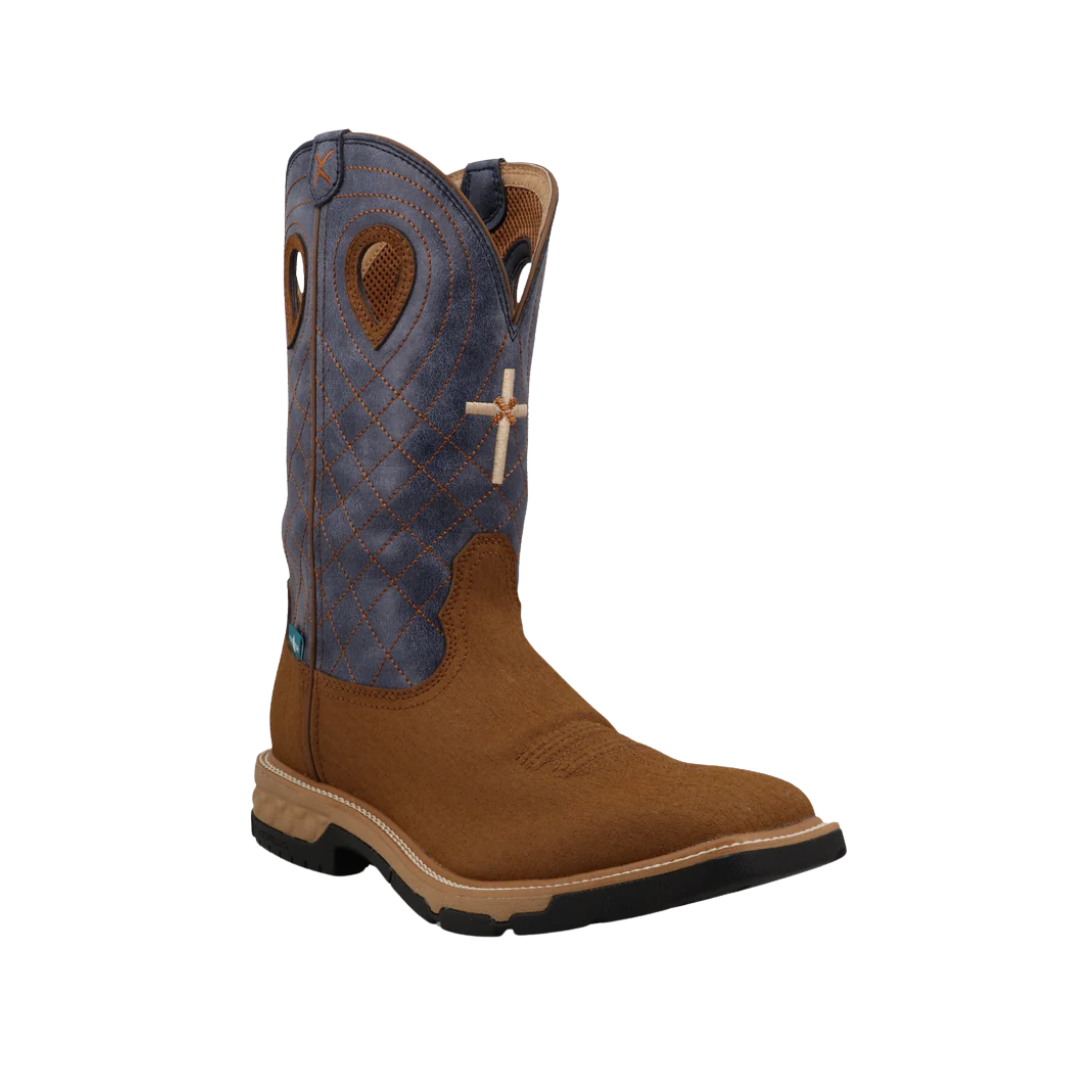 Twisted X Men's 12" Work Cowboy Boots Brown Men's
